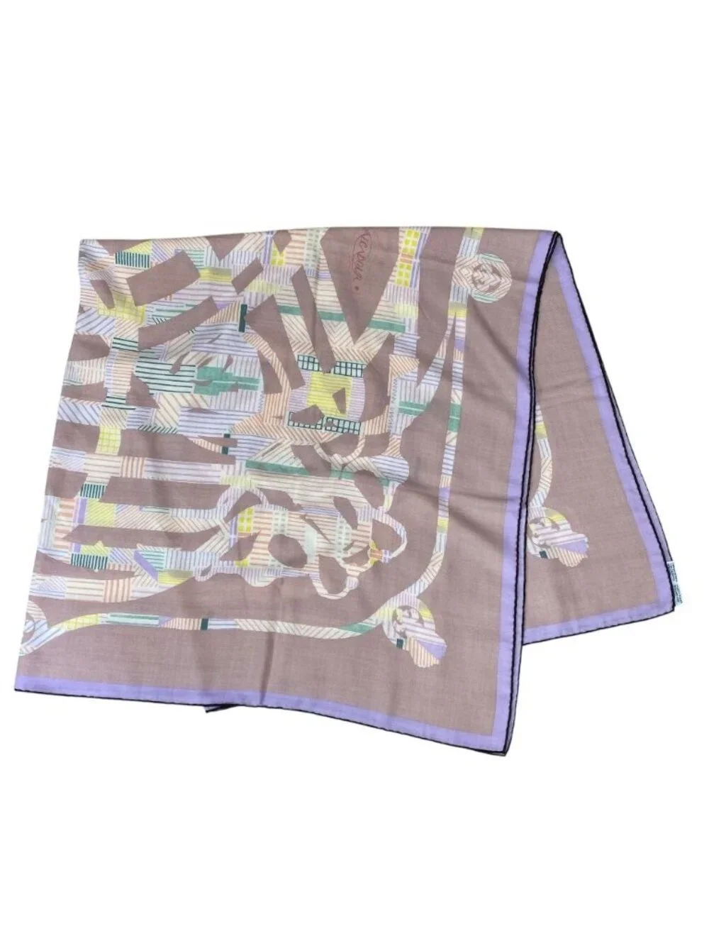 Hermes Carre 140 Cavalcadour Scarf Large Shawl Horse Tackle Boxed Cashmere Silk